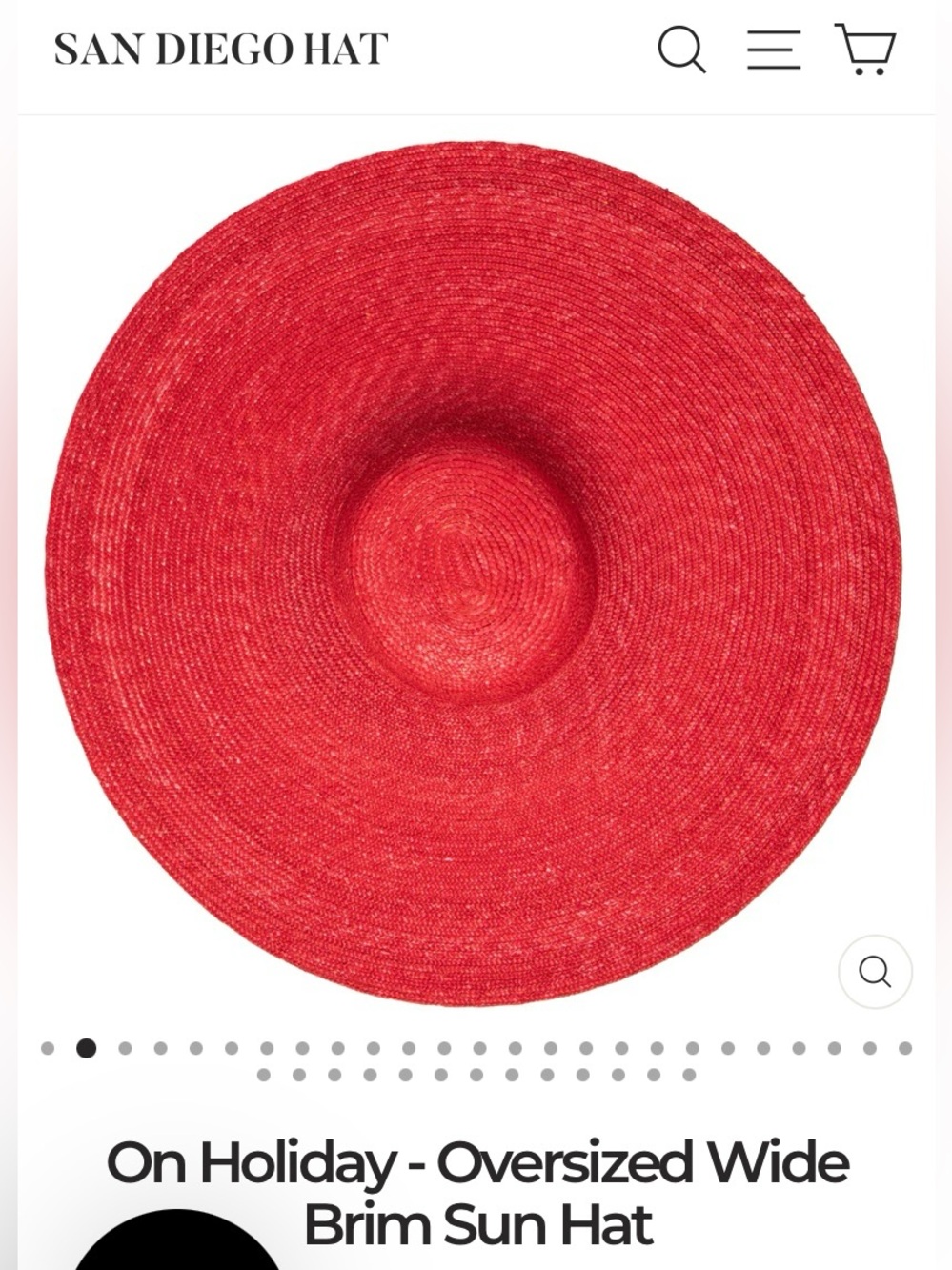 On Holiday Oversized Wide Brim Straw Sun Hat - Red - Picture 15 of 16
